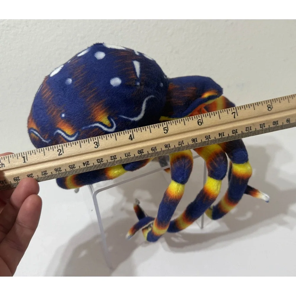 Adventure Planet Blue Orange Striped Spider Plush Stuffed Animal AP-SPID8 8 inch
